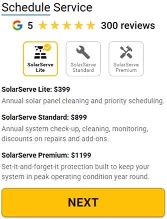 Solar repair service scheduler preview